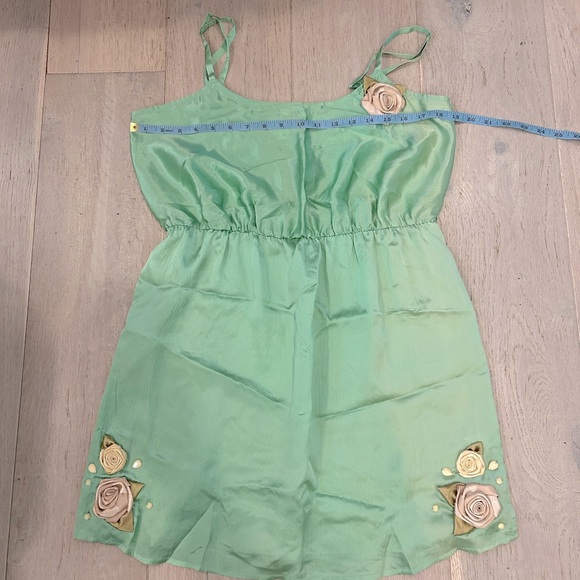 Anthropologie Eloise vintage inspired slip new with tags medium rosette green - Picture 10 of 10